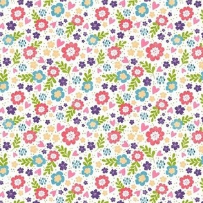 Small Scale Spring Girl Flower Scatter I Can Do Anything Floral Coordinate