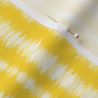 Bigger Scale Tie Dye Vertical Stripes White on Sunshine Yellow