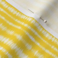 Smaller Scale Tie Dye Vertical Stripes White on Sunshine Yellow