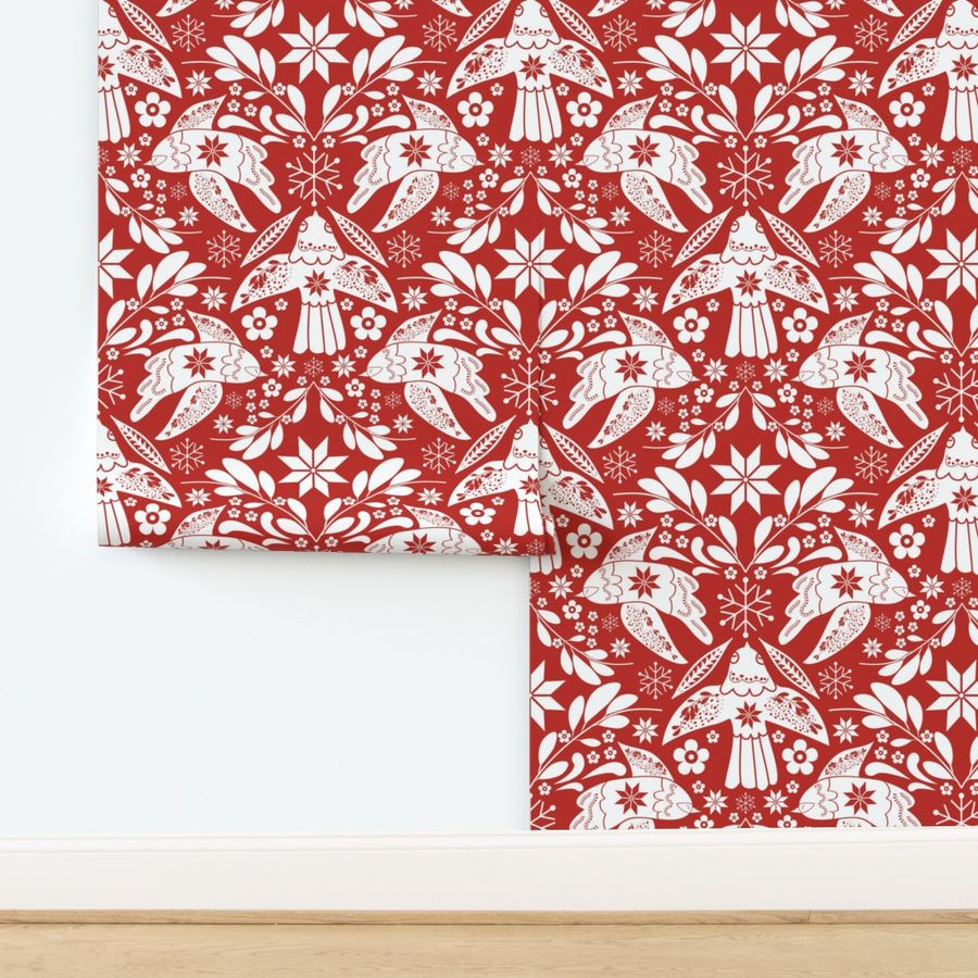 Scandinavian Folk Art Red