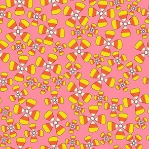 Candy Corn Mod Flowers- Valloween Pink