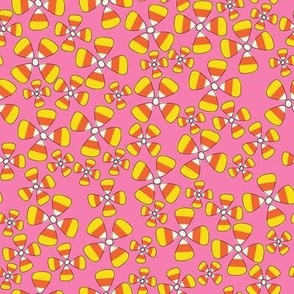 Candy Corn Mod Flowers- Summerween Pink