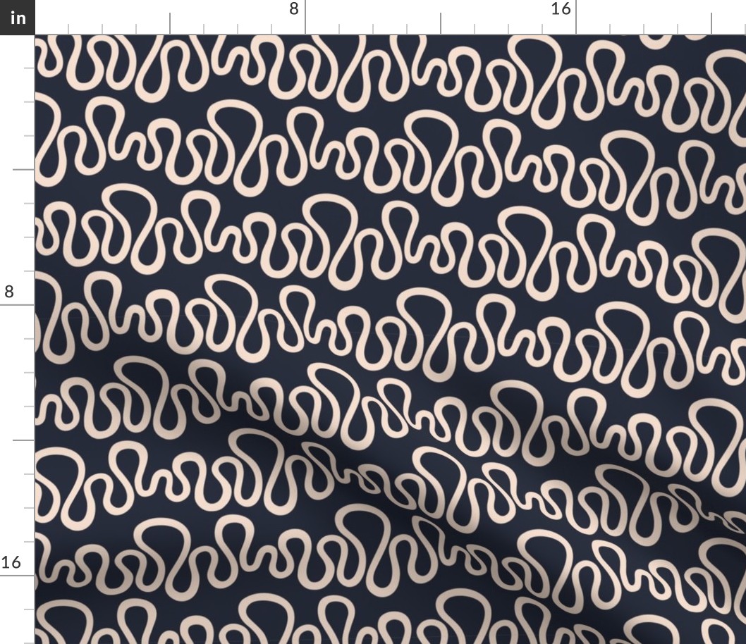 Matisse inspired waves. Modern minimalist horizontal wave