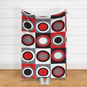 Red Black White Gray Circles