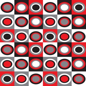 Red Black White Gray Circles