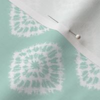 Smaller Scale Tie Dye Diamond Bursts White on Minty Aqua Seafoam