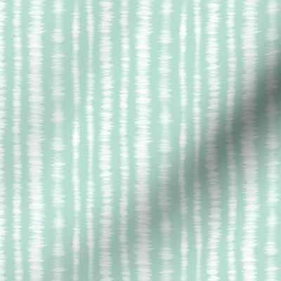 Smaller Scale Tie Dye Vertical Stripes White on Minty Aqua Seafoam