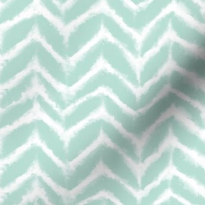 Bigger Scale Tie Dye Vertical Stripes White on Minty Aqua Seafoam