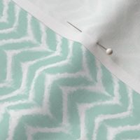 Smaller Scale Tie Dye Vertical Stripes White on Minty Aqua Seafoam