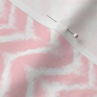 Bigger Scale Chevron Arrow Stripes White on Baby Pink