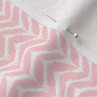 Smaller Scale Chevron Arrow Stripes White on Baby Pink
