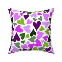 Large Scale Heart Scatter Fuchsia Pink Purple Green