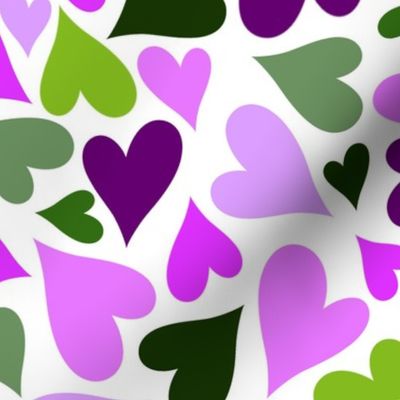 Large Scale Heart Scatter Fuchsia Pink Purple Green