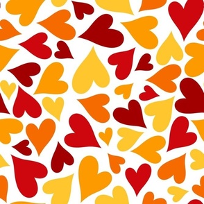 Medium Scale Heart Scatter Red Yellow Gold Orange