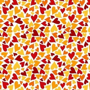 Small Scale Heart Scatter Red Yellow Gold Orange