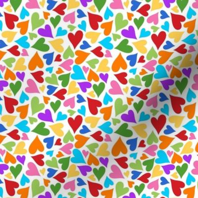 Small Scale Rainbow Heart Scatter on White