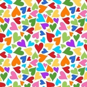 Small Scale Rainbow Heart Scatter on White