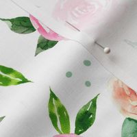 Large Scale Pink Watercolor Roses Wild and Free Horse Coordinate