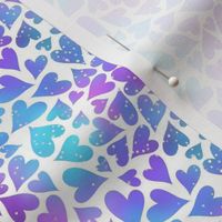 Small Scale Sparkling Heart Scatter on White
