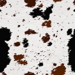 Smaller Scale Cowhide Cow Print Black and Brown