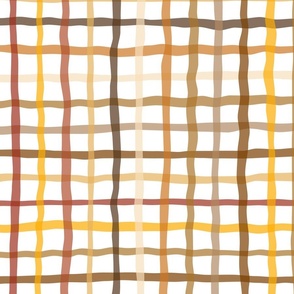 gingham - crooked earthy amber plaid - plaid fabric