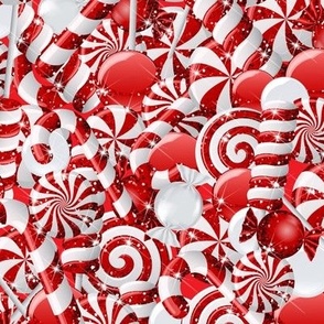 Chirstmas whimsical candy  stacked Peppermints glittery