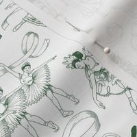 Nutcracker Toile Green & White - Smaller