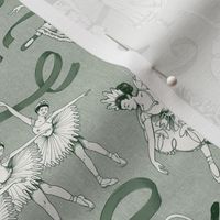 Nutcracker Toile Green & White Shades - Smaller