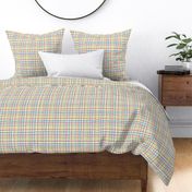 thin plaid - colorful bohemian crooked lines on white - gingham pattern