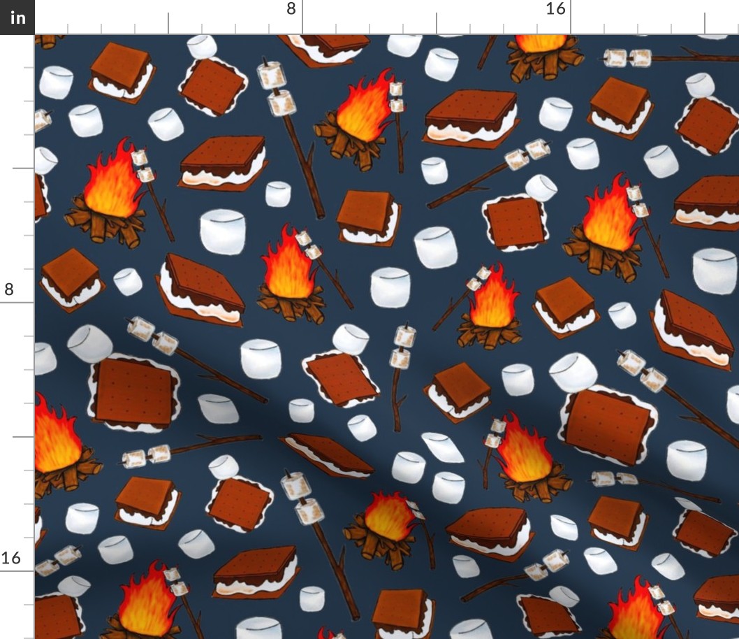 Large Scale Campfire Smores on Navy Marshmallows Camping Snacks