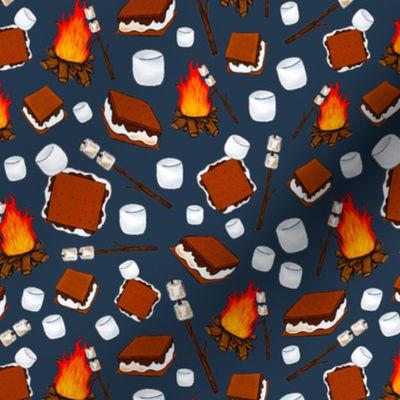 Medium Scale Campfire Smores on Navy Marshmallows Camping Snacks