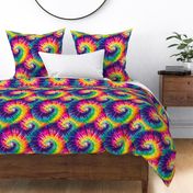 Large Scale Colorful Rainbow Tie Dye Swirl