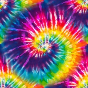 Large Scale Colorful Rainbow Tie Dye Swirl