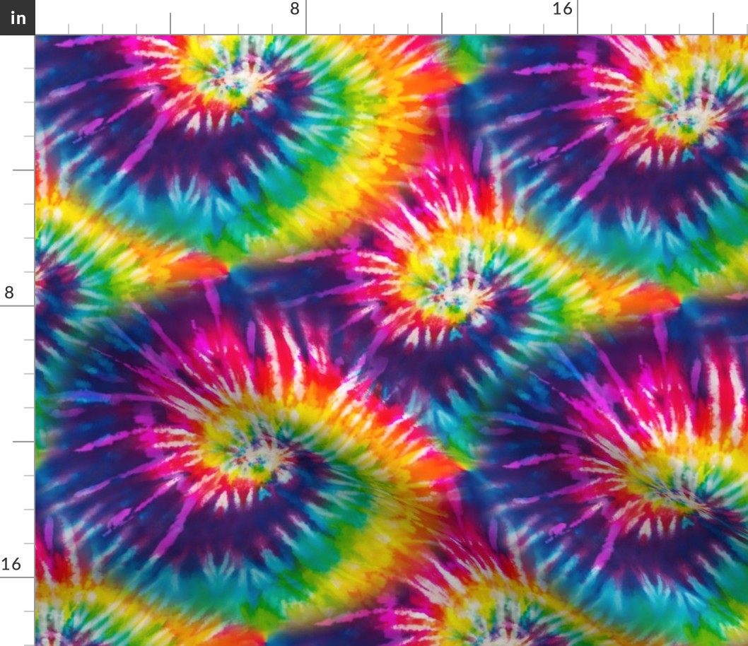 Large Scale Colorful Rainbow Tie Dye Swirl