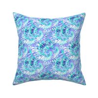 Medium Scale Tie Dye Swirl Blue Aqua Purple Lavender