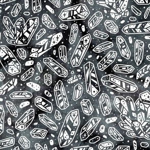 Quartz Crystals - Grey Ripple Ink