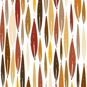 autumn botanicals - palm leaves of autumn on white - leaves fabric