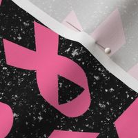 Large Scale Hot Pink Awareness Ribbons on Galactic Black