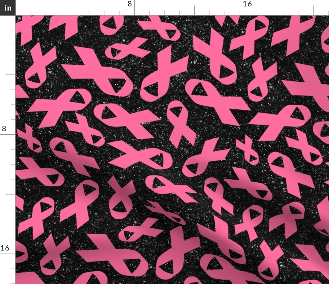 Large Scale Hot Pink Awareness Ribbons on Galactic Black