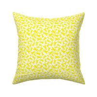 Small Scale Bright Yellow Awareness Ribbons Polkadots on White