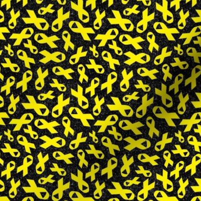 Small Scale Bright Yellow Awareness Ribbons on Galactic Black