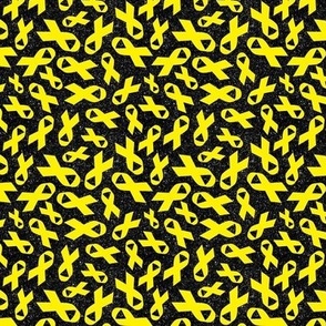 Small Scale Bright Yellow Awareness Ribbons on Galactic Black