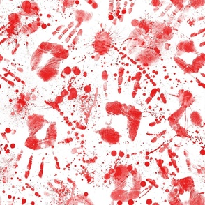 halloween red paint hands splatter
