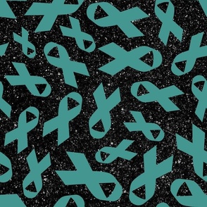 Large Scale Teal Awareness Ribbons on Galactic Black