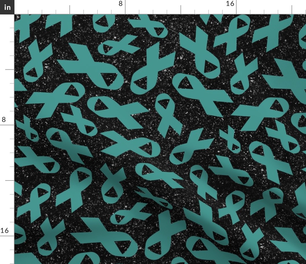 Large Scale Teal Awareness Ribbons on Galactic Black