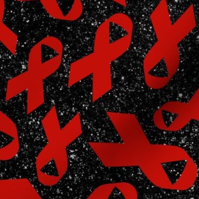 Large Scale Red Awareness Ribbons on Galactic Black
