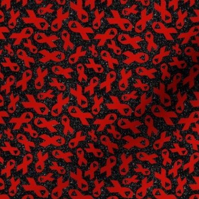 Small Scale Red Awareness Ribbons on Galactic Black
