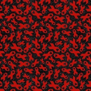 Small Scale Red Awareness Ribbons on Galactic Black