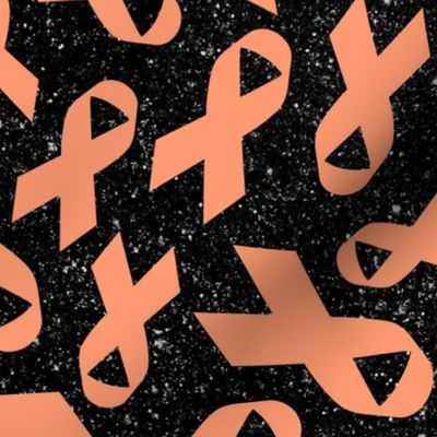 Large Scale Peach Awareness Ribbons on Galactic Black