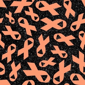 Large Scale Peach Awareness Ribbons on Galactic Black